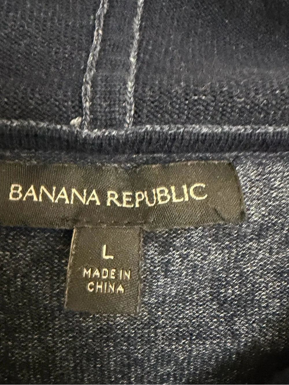Banana Republic Men's Heather Navy Pullover Hoodie